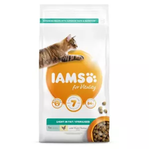 Light Cat Food IAMS VITALITY Light Adult 1+ Complete Dry Cat Food Chicken 2kg - Picture 1 of 1