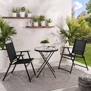 Mainstays 3-Piece Bistro Set Outdoor Table Chairs Steel Modern Garden Deck Cozy - Picture 1 of 12