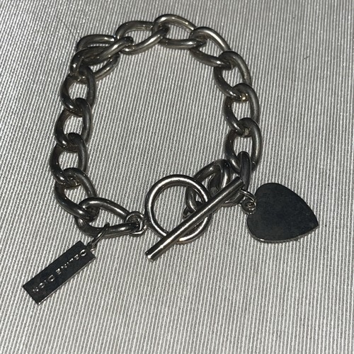 Bracciale Celine Dion Charm Cuore Tono Argento 7 5 In Chiusura a Levetta