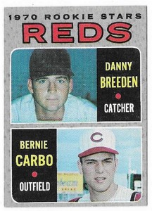REDS Rookie Stars 1970 Topps Baseball # 36 Breeden Bernie Carbo RC Ex + NM