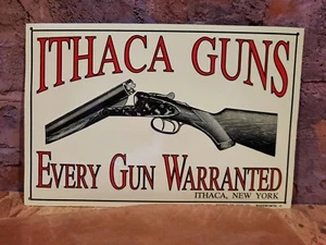 NEW OLD STOCK NOS EMBOSSED ITHACA GUNS VINTAGE 1991 W/ WAX PAPER MAKE OFFER SIGN - Picture 1 of 5