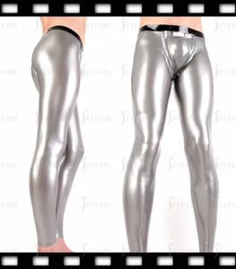Pantalones legging de látex para hombre cintura astillada negros adelgazantes geniales personalizar 0,4 mm E91 - Imagen 1 de 6