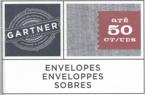50 Gartner Studio Ivory Envelopes - 83810 -A9 - 5.75"x 8.75" Baronial Style Flap