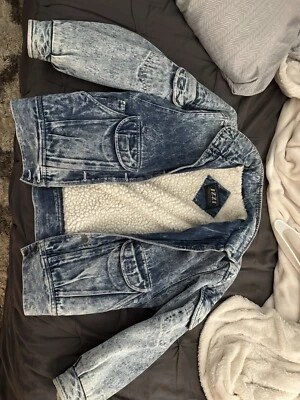 Vintage 80s IZZI Blue and white denim jacket - Imagem 1 de 3