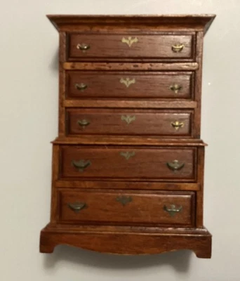 Dollhouse miniature House of Miniatures assembled wood chest of drawers - Image 1 of 4