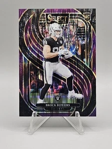 2024 Panini Select #118 Brock Bowers Purple Shock Prizm (RC) 217/360 💥 Raiders - Picture 1 of 2