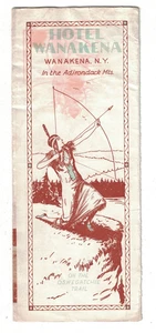 Vintage Reiseprospekt Hotel Wanakena New York Adirondacks illustrierte Karte - Bild 1 von 3