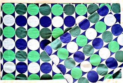 Par de Fronhas IKEA KROKUSLILJA 30 X 19 Azul Marinho Verde Bolinhas 100% Algodão - Imagem 1 de 4