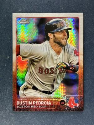 2015 Topps Chrome Prism Refractor #172 Dustin Pedroia Boston Red Sox - Image 1 of 2