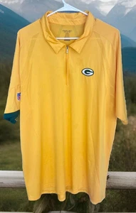 Reebok Green Bay Packers 1/4 Zip Polo Sideline Shirt Sz 3X - Picture 1 of 7