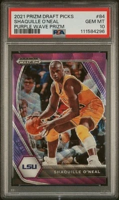 Prizm Draft Picks 2021 Shaquille O’Neal Purple Wave #84 PSA 10 POP 1 Lakers Foto 1 de 2