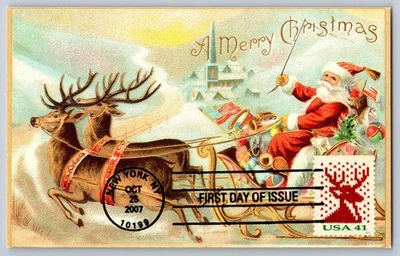 #4211 Holiday Knits Reindeer FDC Maxi Card - Image 1 of 2