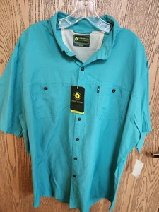 GH Bass & Co. Explorer Hemd Herren XL türkis Outdoor Wandern Sportler SS Knopfleiste - Bild 1 von 8
