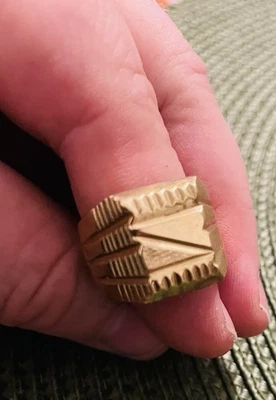 Anel quadrado vintage de ouro 18k - Imagem 1 de 4