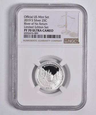 PF70 UCAM 2019-S Silver River of No Return Quarter Limited Edition NGC *8606 - Image 1 of 4
