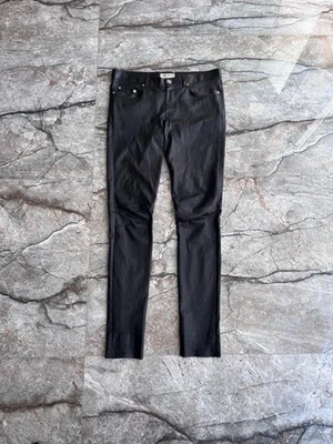 Calça de couro Saint Laurent Paris cintura fina feminina tamanho 40 - Imagem 1 de 4