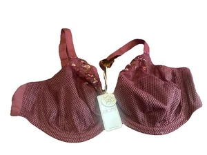 Elomi Burgundy Under Wire Charley Plunge Bra US Size 46 DD NWT  - Picture 1 of 3
