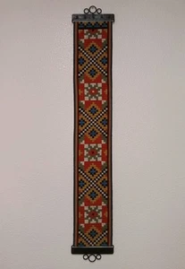 Hand Made Embroidered Wool Stitch Scandinavian Sweden Textile Wall Decor 41" - Picture 1 of 6