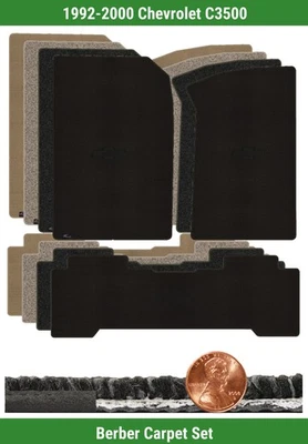 Custom Berber Carpet Mat Set for '92-00 Chevrolet C3500 w/Logo (3 pieces) #DA0 - Image 1 of 4