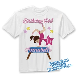 Gymnastics Personalized Birthday Shirt - ANY AGE - Personalized birthday shirts - Picture 1 of 2