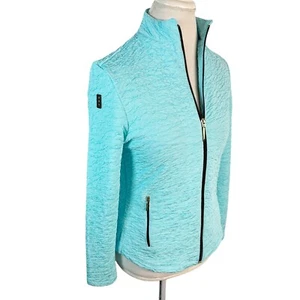 Jamie Sadock Ruched Light blue Full zip up jacket pullover Golf Size XS - Picture 1 of 9
