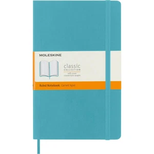 Moleskine Classic Notebook Reef Blue Large Softcover Elastic Closure Journal - Picture 1 of 12