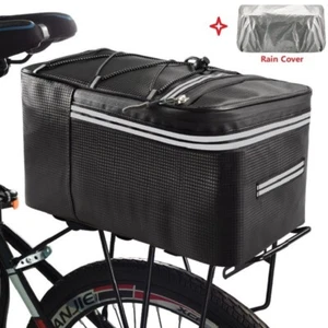 Bike Rear Rack Bag Bicycle Back Carrier Bag Cycling Pannier Luggage Trunk 15L - Picture 1 of 9