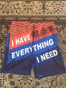 Hawaiien Beach Shorts Men’s I Have Everything I Need - Picture 1 of 8