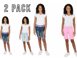 NEW! 2 PACK VIGOSS Girl's Bermuda Stretch Jeans Shorts VARIETY - Picture 1 of 10
