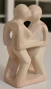 Vintage Kenyan Soapstone Man & Woman Figurine *preowned* - Picture 1 of 8