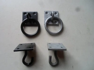 Gancho o anillo de alta resistencia en placa 50 mm resistente negro o galvanizado - Imagen 1 de 22