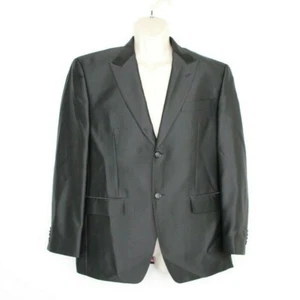 Sean John Blazer Mens 38 Black Short Notched Classic Two Button Purple Lining - Picture 1 of 7