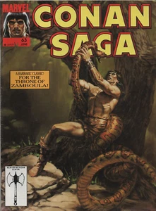 CONAN SAGA #63 1992 Marvel Joe Chiodo Cover Art For the Throne of Zamboula Neu - Bild 1 von 3