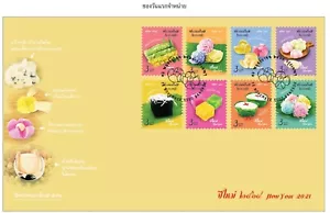 thailand stamp 2020 series thai new year sweets dessert 2021 envelope cover fdc - Picture 1 of 4