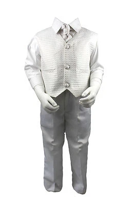 Jungen Anzüge weiß 4-teilig Anzug Taufe Hochzeit Page Boy Baby formell schick