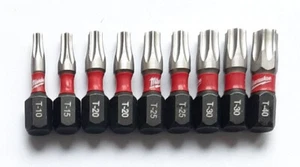 9 tlg. Milwaukee SHOCKWAVE Bit Torx SET T10 T15 T20 T25 T30 T40 magnetisch Bits - Bild 1 von 2
