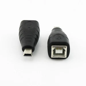 1x USB 2.0 Type B Printer Female Jack to Mini 5 Pin Male Connector Adapter Black - Picture 1 of 6
