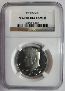 1980 S Kennedy 50C Half Dollar Coin NGC PF 69 Proof Ultra Cameo UCAM - Picture 1 of 2