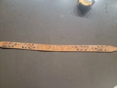 Cinturón vintage de cuero con nombre PAT talla 34   Foto 1 de 4