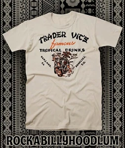 Retro Tiki T-Shirt 100 % Baumwolle Bar Becher Restaurant Trader Vics tropische Getränke - Bild 1 von 7