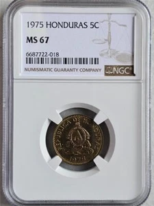 Honduras 5 Centavos 1975 NGC MS 67 - Picture 1 of 2