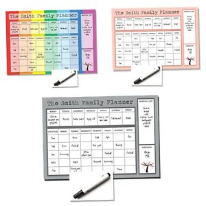 Metal Magnetic Family Planner - White Board Wipe Clean To Do List Kids Organise