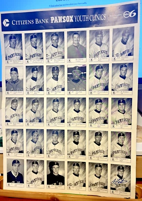 1992 Pawtucket Red Sox Team CITIZENS BANK YOUTH CLINIC POSTER-RARE W/RICO PETROC - Image 1 of 4