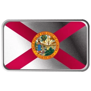 Color Florida State Flag - IN GOD WE TRUST 1 Oz .999 Fine Silver COLOR Art Bar - Picture 1 of 3