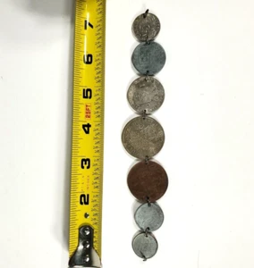 WWII Ära Bettel Münze Armband Weizen Penny Deutsch Belgisch Britisch Kanadisch Frankreich - Bild 1 von 9