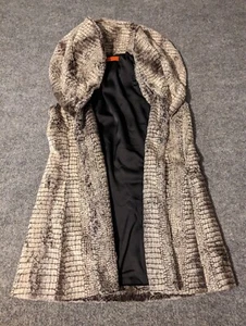 Alice Olivia Faux Fur Vest Snake Print Shawl Collar Lined Pockets Medium - Picture 1 of 17