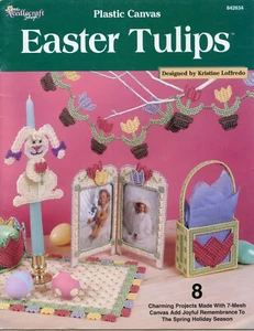 Easter Tulips w Bunnies 8 Projects - Needlecraft Shop Plastic Canvas Booklet - Picture 1 of 3