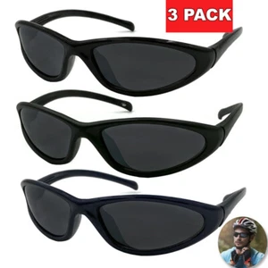 3 Pack - NEW 2021 Model Men's Sunglasses Fishing Golf Driving Sports Wrap Around - Picture 1 of 14
