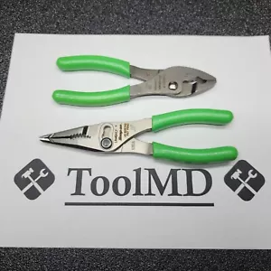 Snap-on Tools 6" FlankJaw & 7" Long Nose Slip-Joint Plier Set LN46ACF HJ46ACF - Picture 1 of 17