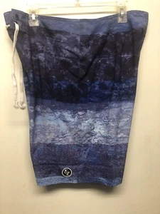 Ezekiel Surf Board Swim Shorts Men's Size 34 Inseam 9" Blue Abstract - Picture 1 of 7